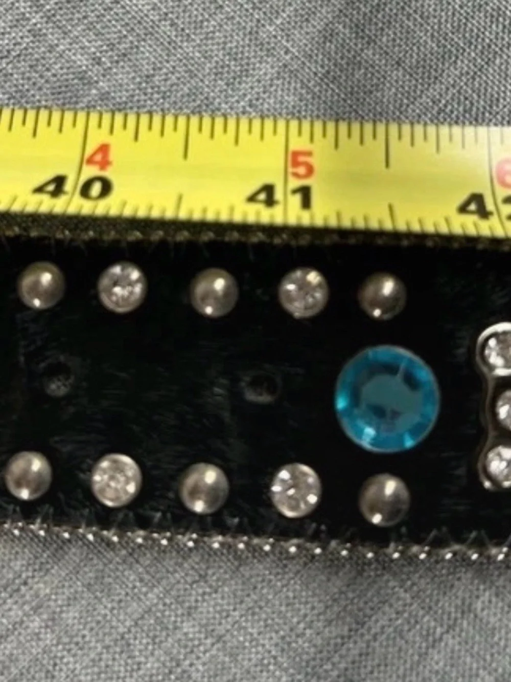 Black Western Crystal Belt with Turquoise Accents